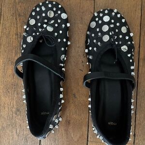 Maje Paris studded black ballerina flats